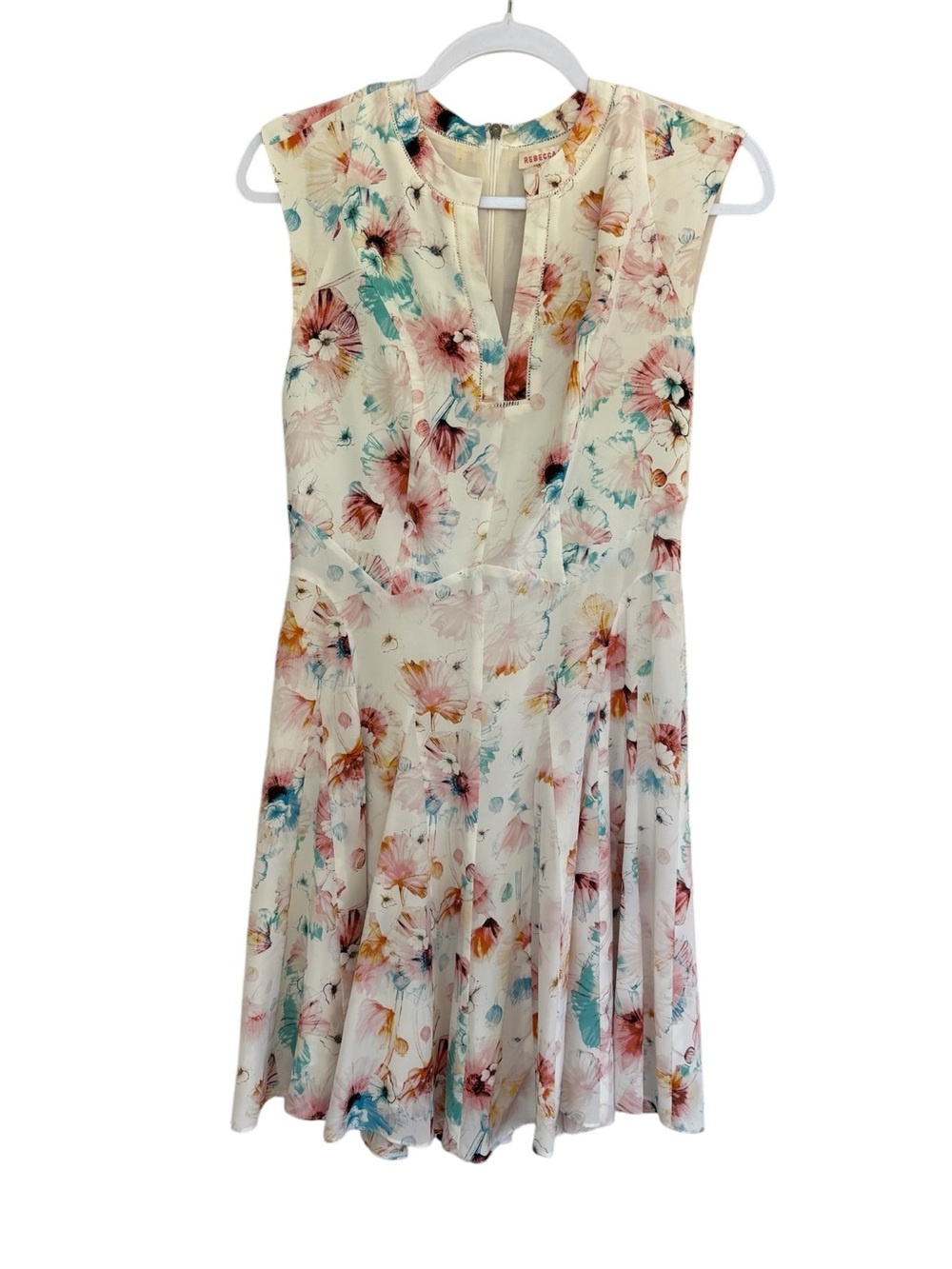 Rebecca Taylor Lined Poppy Print Silk
Godet Dress Size 2